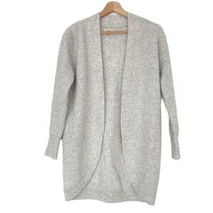 JESSICA SIMPSON *NEW* LIGHT GREY LONG OPEN SOFT LONG CARDIGAN, CURVED FRONT, XS